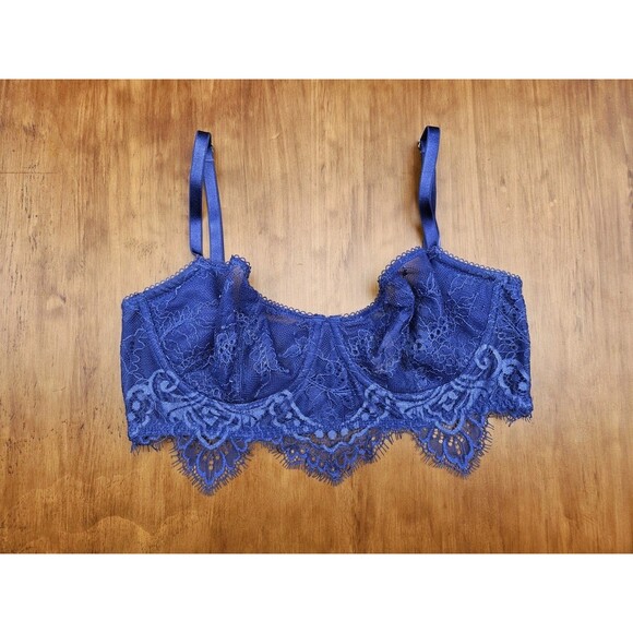Victoria's Secret 32D Dream Angels Push-Up w/o Padding Underwire Bra Fringe Lace - Picture 1 of 7